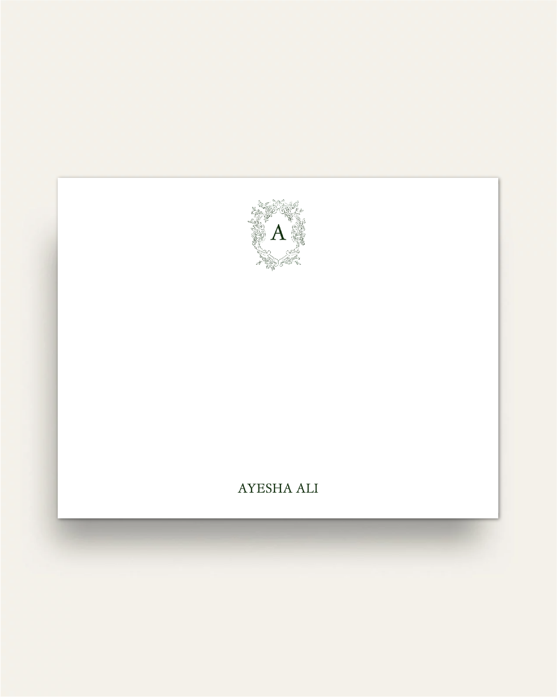 Elegant A Monogram Notecard Set