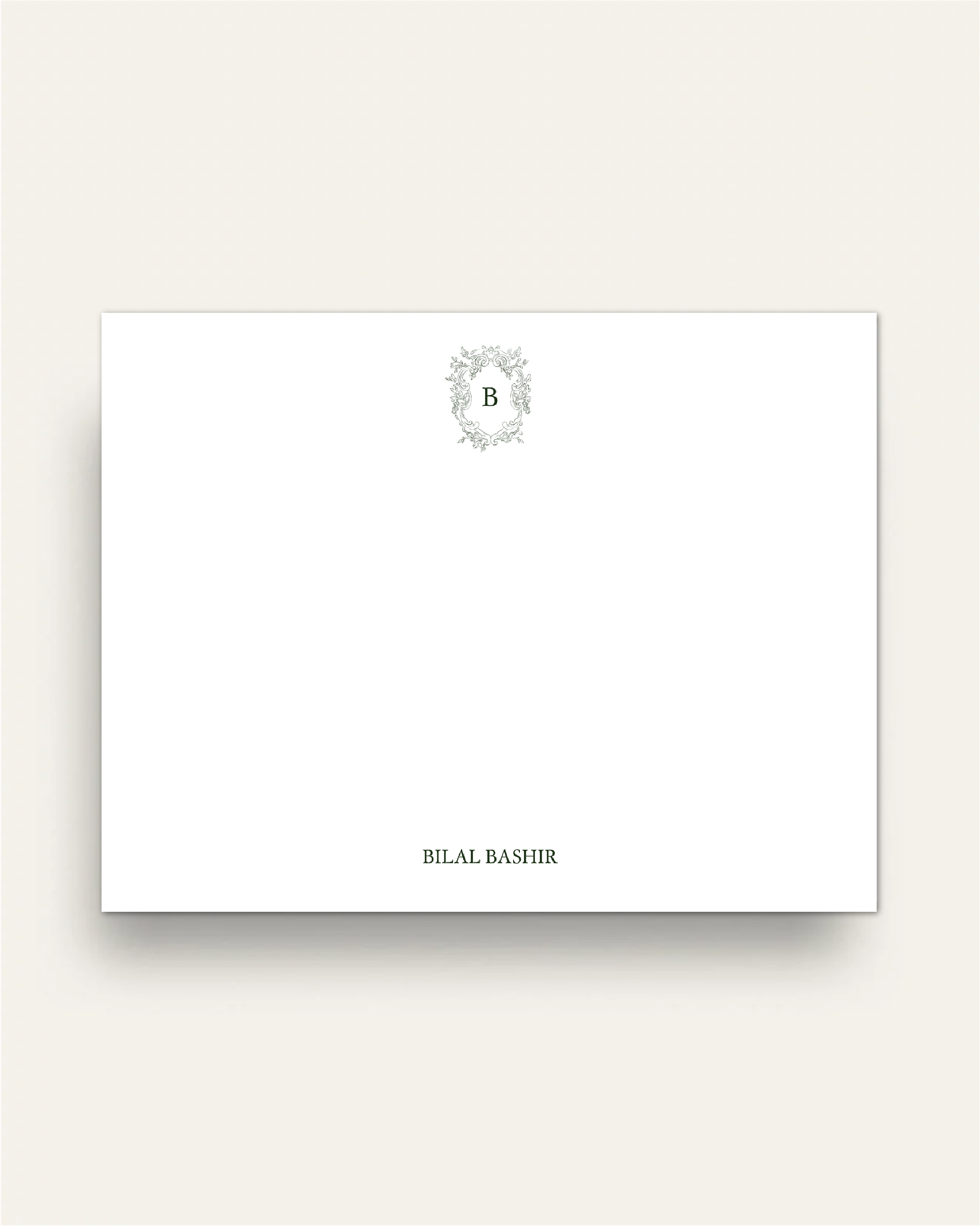Elegant B Monogram Notecard Set