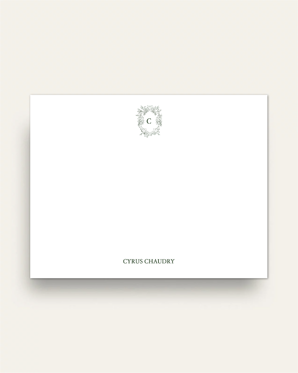 Elegant C Monogram Notecard Set