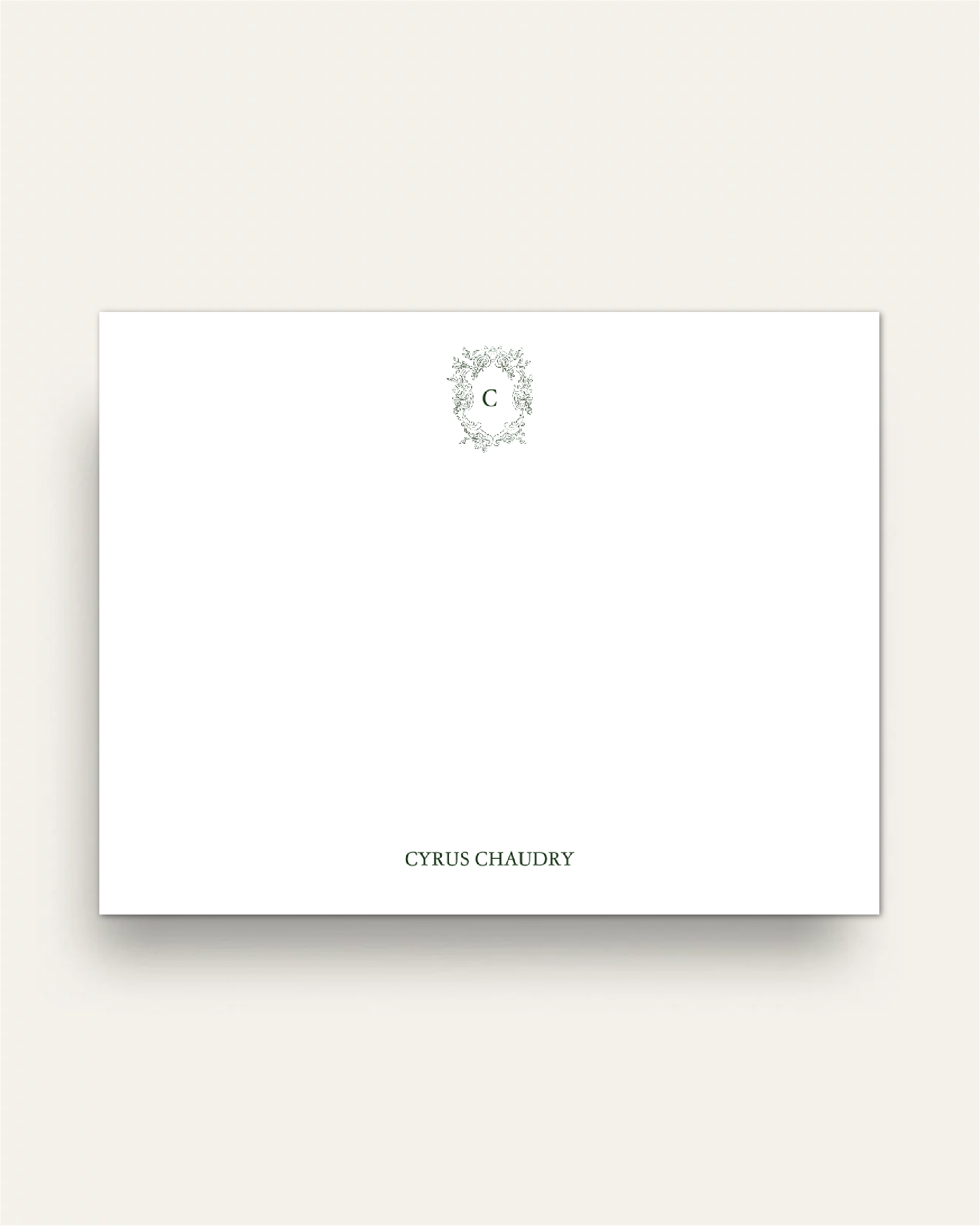 Elegant C Monogram Notecard Set