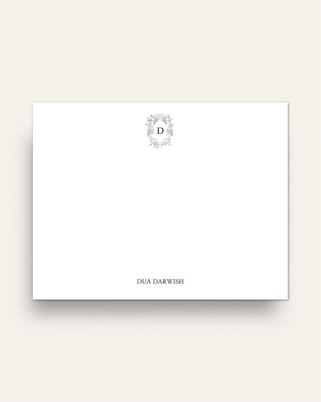 Elegant D Monogram Notecard Set