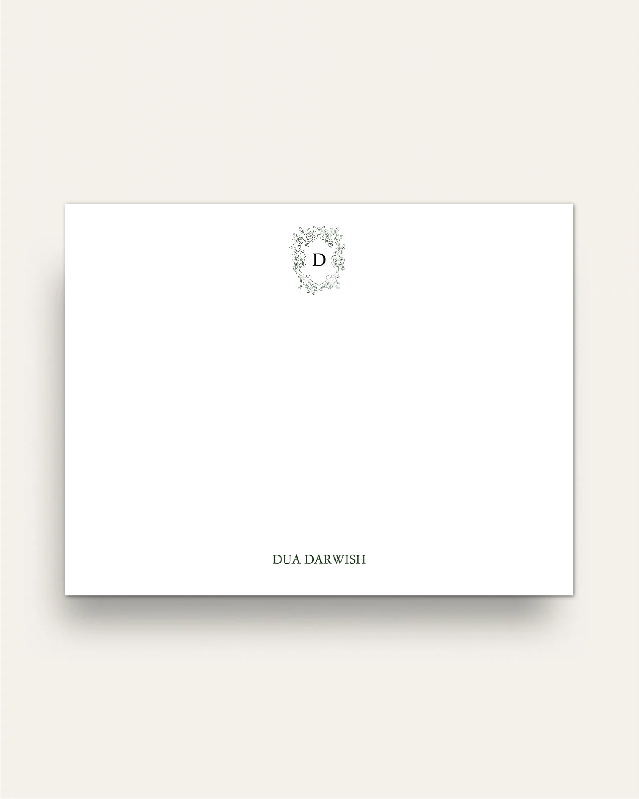 Elegant D Monogram Notecard Set